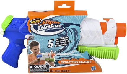 Nerf Super Soaker Scatter Blast Water Blaster, 5 Streams of Water, Pump Action, Kids Outdoor Water Toy, Gifts for 6 Year Old Boys & Girls