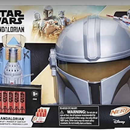 STAR WARS NERF The Mandalorian Rocket Gauntlet + Mask Set, NERF Dart-Launching Toy for Kids Roleplay, Toys for Kids Ages 5 and Up
