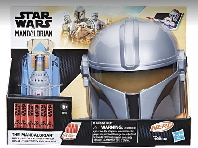 STAR WARS NERF The Mandalorian Rocket Gauntlet + Mask Set, NERF Dart-Launching Toy for Kids Roleplay, Toys for Kids Ages 5 and Up