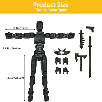 (Assembly Completed) 4 Packs T13 Action Figure Set, 3D Printed ActionFigure Toy Gifts for Kids, Dummy 13,Robot 13 Action Figure Full Body Mechanical Doll Christmas Birthday Gift for Boys Girls