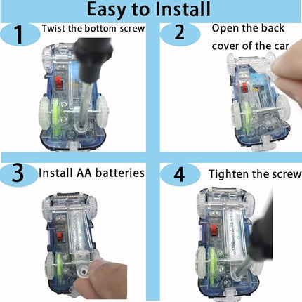 Tracks Cars Replacement with LED Light Glow Car Toys, Glow in The Dark, Race Cars Track Compatible with Car Tracks Toys for Kids for Boy Girl Age 3-12 Years Old(3PCS)