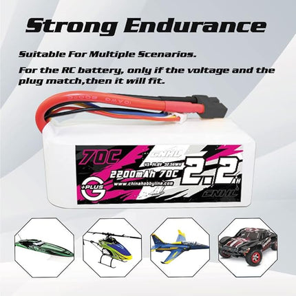 CNHL 4S Lipo Battery 2200mAh 70C 14.8V Soft Case with XT60 Plug for RC Car Airplane Truck Boat Heli Airplane Drone (2 Pack)