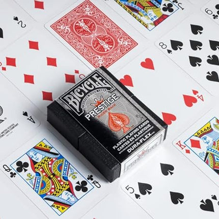Bicycle Prestige Waterproof Plastic Playing Cards, Red & Blue (Colors May Vary)
