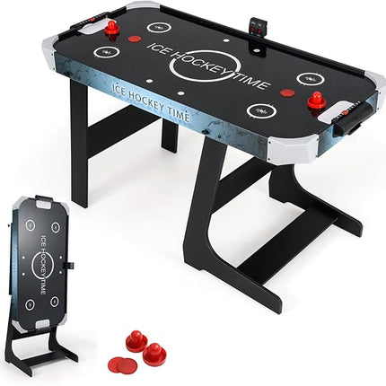 KOTEK Foldable Air Hockey Table, 56 Inch Air Table Hockey Game with Powerful 12V Motor, Digital Led Scoreboard for Kids & Adults, Hockey Game Table for Home, Game Room, Office