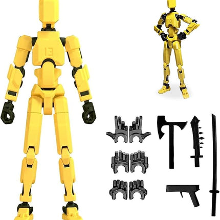 2025 New Titan 13 Action Figure,Nova 13 Action Figure 3D Multi Jointed Action Figures,Dummy Robot 13 Action Figures for Collectors Desktop Decorations (Yellow-1PC)