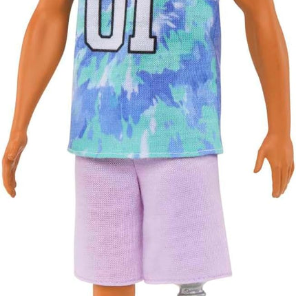 Barbie Fashionistas Ken Fashion Doll #212 with Prosthetic Leg Wearing Removable Los Angeles Jersey, Purple Shorts & Sneakers