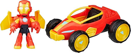 IRON MAN AND HIS AWESOME FRIENDS Marvel Iron Racer Action Figure & Toy Vehicle, 3-Inch Action Figures, Super Hero Toys for Kids, Ages 3+