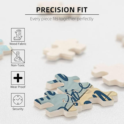 Ocean Jigsaw Puzzles 1000 Pieces for Adults, Majestic Whales & Inspirational Quotes, Motivational Sea Life Art Wooden Puzzle for Stress Relief, Empowering Home Decor