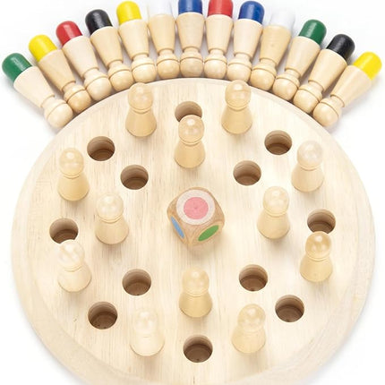 Wooden Memory Chess Matching Game: Family Board Games for Kids and Adults, Montessori Preschool Learning Educational Toy, Birthday Gift for Age 3 4 5 6 7 8+ Boy Girl, Christmas Stocking Stuffers