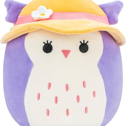 Squishmallows Original Plush 19cm Holly The Purple Owl with Sun Hat - Official Jazwares Plush Toy