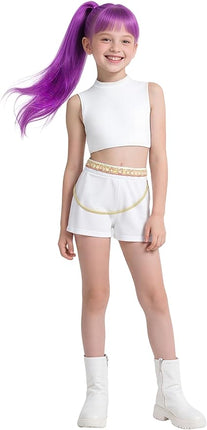 Girls Demon Pop Singer Hunters Costume 3-14 Years Stage Dance Idol Cosplay Outfit, Kids Halloween Costumes