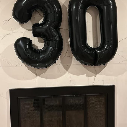 Smlpuame 40 inch Number Balloon 0-9 Black Large Number 3 Balloons,Digital Balloons for Birthday Party Celebration Decorations Supplies, Helium Foil Number Balloons for Wedding Anniversary