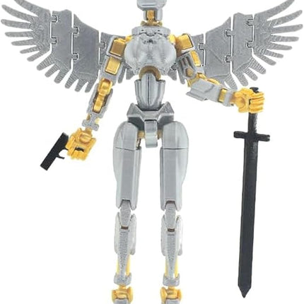 T13 Action Figure (Assembly Completed) Titan 13 Dummy 13 Action Figure Robot 13 Figure 3D Printed Articulated Multi-Jointed Movable Robot Model (Platinum Gray)