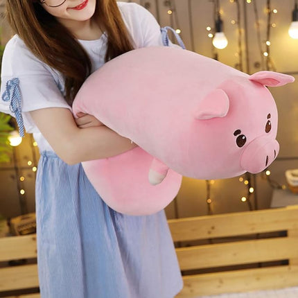Pig Plush Pillow, Soft Piggy Stuffed Animal Pink Pig Plushie Toy Gifts for Kids Birthday,Christmas,Valentine 23.6"