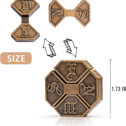 Fun Metal Brain Teaser Puzzle Games - 4 Pcs Adults Mind Travel 3D Toys -Teens IQ Insight Challenge - Logic Educational Gift（with Storage Case and Instructions）