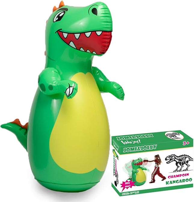 Inflatable Dino Punching Bag for Kids - Durable Bop Bag Toy With Instant Bounce Back, Dinosaur Toys for Ages 3-7, Great for Boys and Girls (47" Tall)