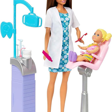 Barbie Careers Playset, Dentist with Blonde Doctor Fashion Doll, Toddler Small Doll, Furniture & Accessories