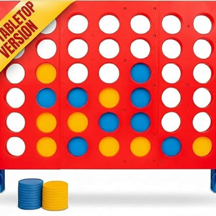 Bolaball Extra Large 4 in a Row Outdoor Board Game | Giant Family Fun Lawn & Yard Games | Jumbo Outside Game for Adults & Kids | Backyard Carnival Holiday Picnic Party Big Patio Games