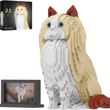 Animal Cat Series Pet Ragdoll Cat Building Block Kits - Secret Small Storage Box Inside! Ideal Toy for Cat Lovers, Kids & Adults