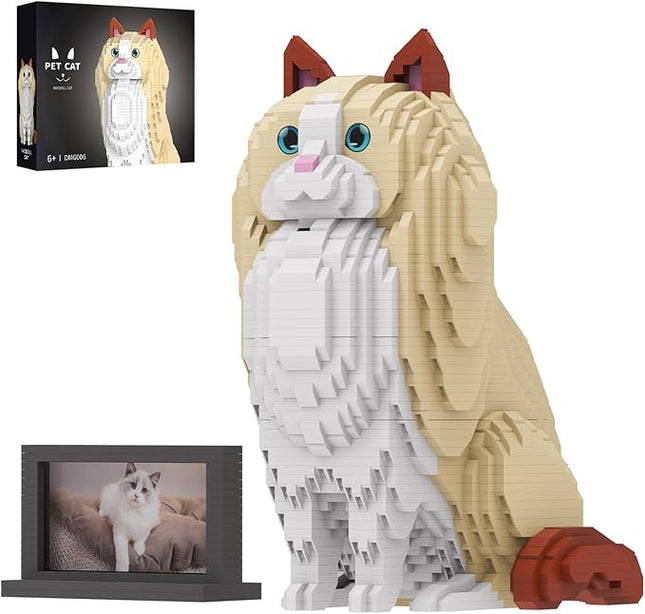 Animal Cat Series Pet Ragdoll Cat Building Block Kits - Secret Small Storage Box Inside! Ideal Toy for Cat Lovers, Kids & Adults