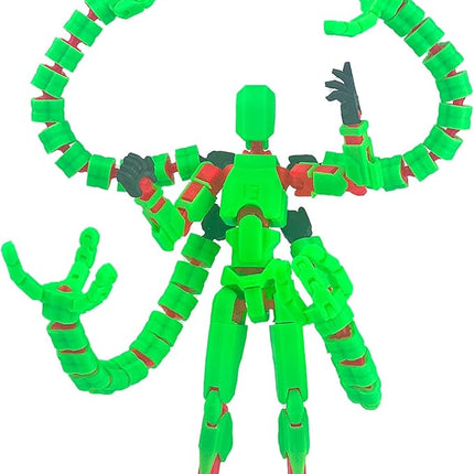 T13 Action Figure Already Assembled Accessories,T13 Multi-Jointed Movable,for Collectors Desktop Decorations t-13 Movability 3D Printed Toys (Green, 7.2inch)