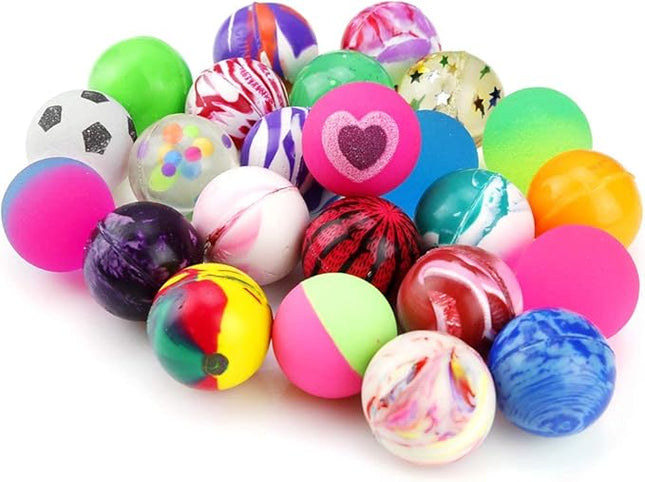 Pllieay 24 Pieces Bouncy Balls Small Bouncy Balls for Kids, Rubber Balls 25mm Mixed Color Party Bag Filler for Party Favors, Christmas Stocking Stuffers, Classroom Prizes, and Pet Toy