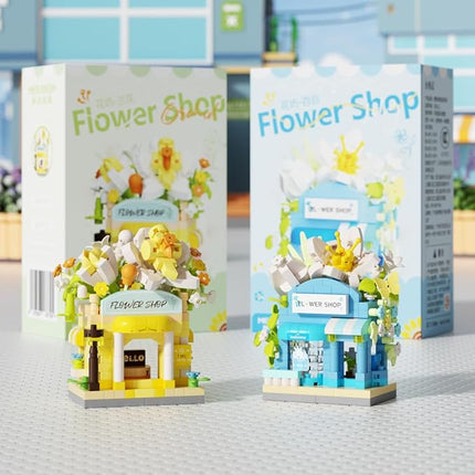 Lilies Mini Flower Shop Building Toy Street City Store View Micro House Toys Festival Blocks Set for Home Decor Gifts