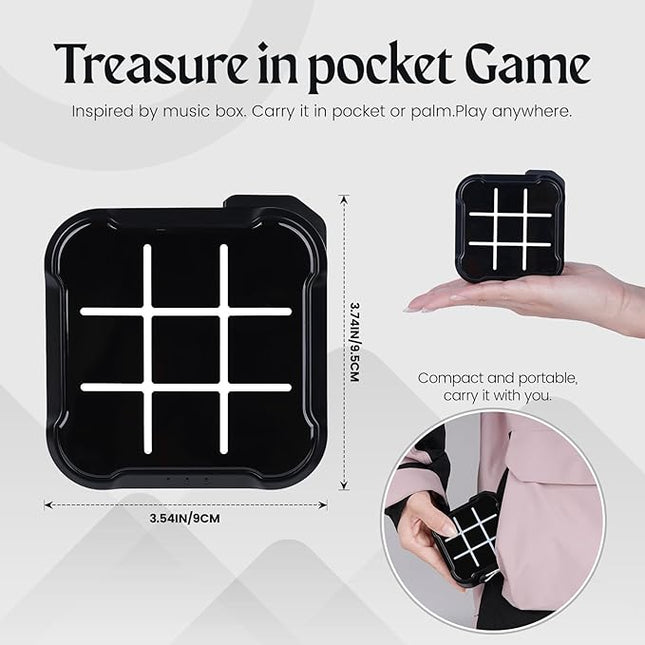 Tic-Toe Game, 4 in 1 Handheld Educational Game Machine, Electronic Tic-Toe Game for Education and Memory Growth, Home, Toy Board Game for Kids and Adults (Black)