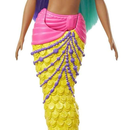 Barbie Dreamtopia Mermaid Doll, 12-inch, Teal and Purple Hair, with Tiara, Gift for 3 to 7 Year Olds