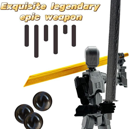 3D Printed 5.54-inch Multi-Jointed Action Figures Dummy13, Full Body Mechanical Movable Toy, Multiple Accessories, Hand Painted Figure, Desk Decoration, Creative Gifts (Z-Set4)