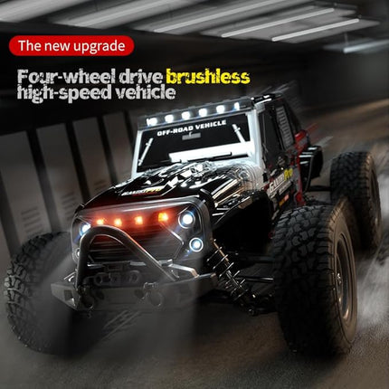 X-Verse 16103PRO 1:16 Fast Brushless RC Car for Adults, Max 50 mph, 4X4Off Road Remote Control Truck, 4WD High Speed Drift RC Car, All Terrain RC Truggy(3 Battery)