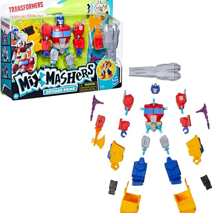 Transformers MixMashers Optimus Prime Custom Mix-and-Match Deluxe Action Figure & Accessories, 5-Inch (12 cm) Robot Toys for Kids, Ages 4+