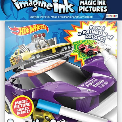 Hot Wheels Imagine Ink Coloring Book Set for Kids - 12 Pack No-Mess Magic Inks Race Car Coloring Books with Rex-Man Stickers and Door Hanger (Hot Wheels Party Supplies Party Favors Bundle)