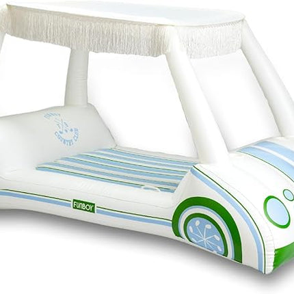 FUNBOY Country Club Golf Cart Pool Float, Two Cup Holders, Removable Fringe Shade, Float for Summer Pool Party and Entertainment