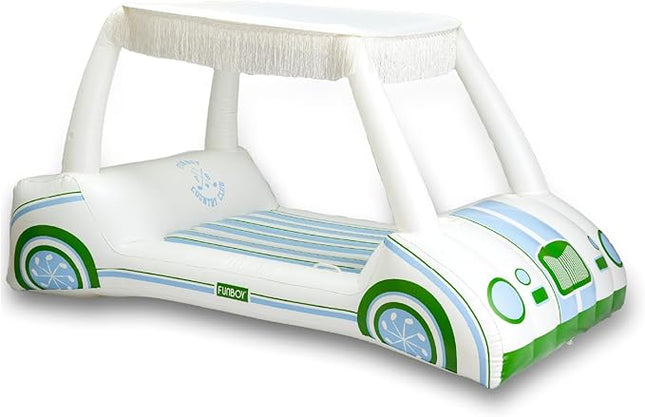 FUNBOY Country Club Golf Cart Pool Float, Two Cup Holders, Removable Fringe Shade, Float for Summer Pool Party and Entertainment