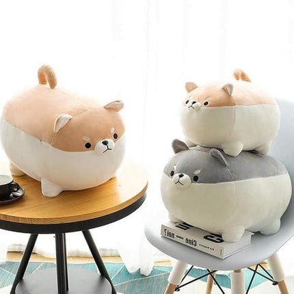 Shiba Inu Dog Plush Pillow,Cute Corgi Stuffed Animal Toy Doll Gifts for Valentine,Christmas (Brown, 15.7 inch)