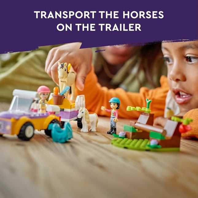 LEGO Friends Horse and Pony Trailer Playset, Building Toy for Kids, Creative Play Gift with Liann and Zoya Characters and 2 Animal Figures, Toy for 4 Year Olds and Up, 42634