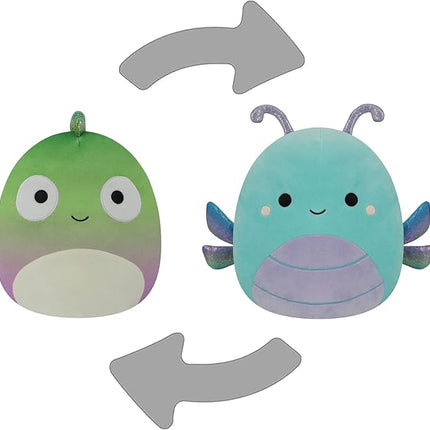 Squishmallows Original FlipAMallows 12in Chameleon and Dragonfly Flippable Plush - Official Jazwares Product (Medium)