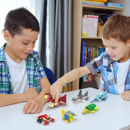 WODMAZ Valentines Day Cards with Sea Animal Building Blocks, 24 Packs Valentine Gift Ocean Building Toys Set for Kids Classroom Party Favor, Valentine Gift Exchange, Valentine’s Greeting Cards