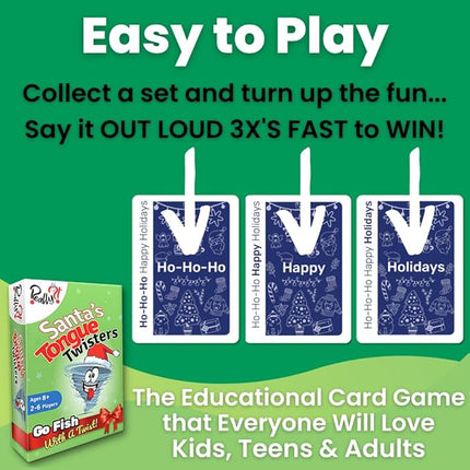 Really?! Santa’s Tongue Twisters Card Game, Christmas Games for Families, Fun Stocking Stuffer Idea, Holiday Party Game for Kids and Adults, Educational Gifts Under 10 Dollars