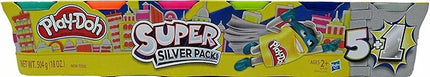 Play-Doh Super Silver Pack 5 Plus 1 Includes 1 Can Silver Colored