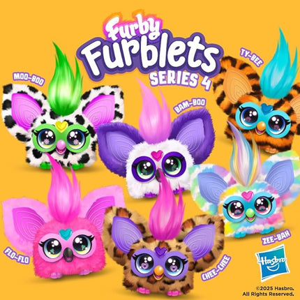 Furby Furblets Zee-Bah Mini Friend, Electronic Plush Toys for Girls & Boys, Rainbow Zebra, Speaks Furbish & Plays Music, Series 5, Back to School Gifts, Ages 6+