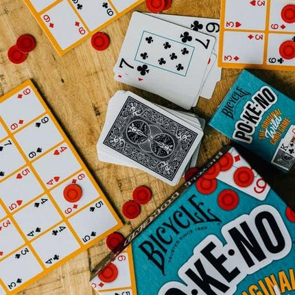 Bicycle Pokeno Card Game Set with Deck, Scoreboards & Chips, Poker meets Keno, Fun Party Game and Family Game Night Favorite, Ages 6+