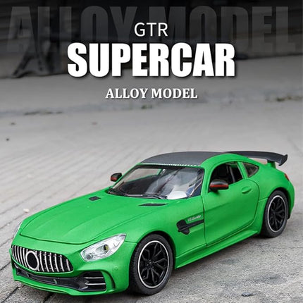 1/24 Benz AMG GTR Model Car Alloy Diecast Pull Back Vehicle Cars with Lights AMG GTR Toy Car Great Gift for Boys & Girls