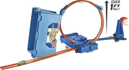 Hot Wheels Toy Car Track Set, Track Builder Multi Loop Box Playset & 1:64 Scale Car, 10 Feet of Components & Connectors to Create Builds, Storage
