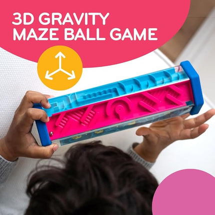 Mobi Zoomi Hexagon Maze Puzzle Game - 3D Hexagon Maze Gravity Ball Game for Toddlers and Kids, Brain Teaser Puzzles, Fidget Toy for Motor Skills and Coordination - Toddler Toys for Ages 4+