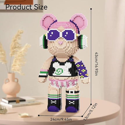 DAHONPA Rock Girl Bear Micro Building Blocks Set (7220 Pieces) Gift for Adults and Kids