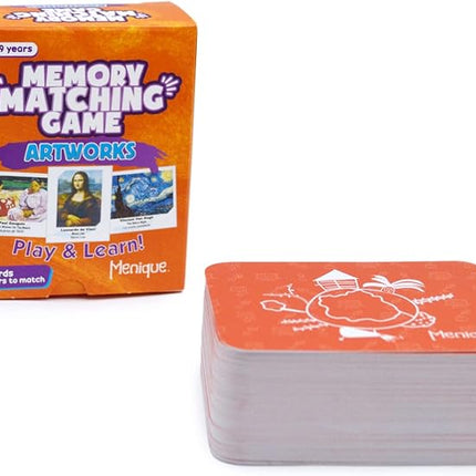 Menique Memory Matching Game – Famous Paintings for Adults & Kids – 70 Cards (35 Pairs) – Bilingual Art Game – Educational & Concentration Activity
