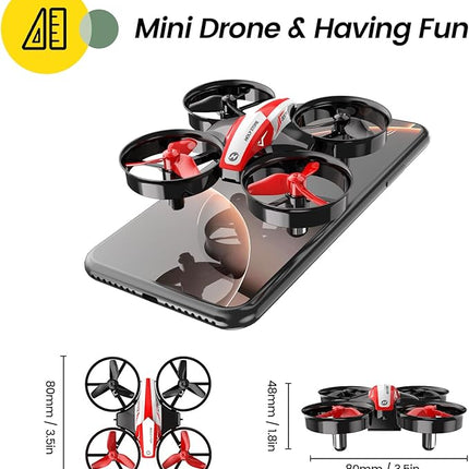 Holy Stone Mini Drone for Kids and Beginners RC Nano Quadcopter Indoor Small Helicopter Plane with Auto Hovering, 3D Flips, Headless Mode and 3 Batteries, Great Gift Toy for Boys and Girls, HS210 Red