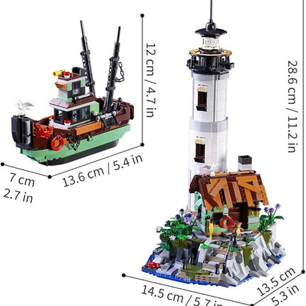 House Building Block Adults Sets, The Island Modular Architecture Construction Building Model Set Present for, (1480 Pcs)